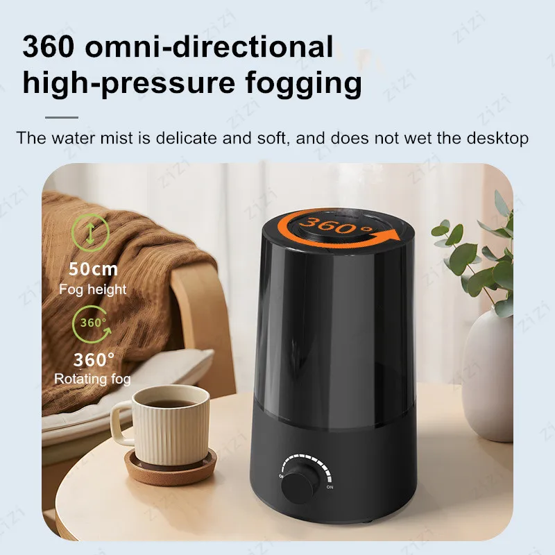 2.5L Large Capacity Water Tank Desktop Crawling Pet Knob Atomizing Humidifier Home Silent Heavy Fog Plant Humidifier