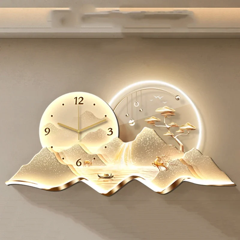 Creative White Wall Clocks Light Unique Large Luxury Wall Clocks Mechanical No Ticking Reloj Pared Salon Grande Home Decoration