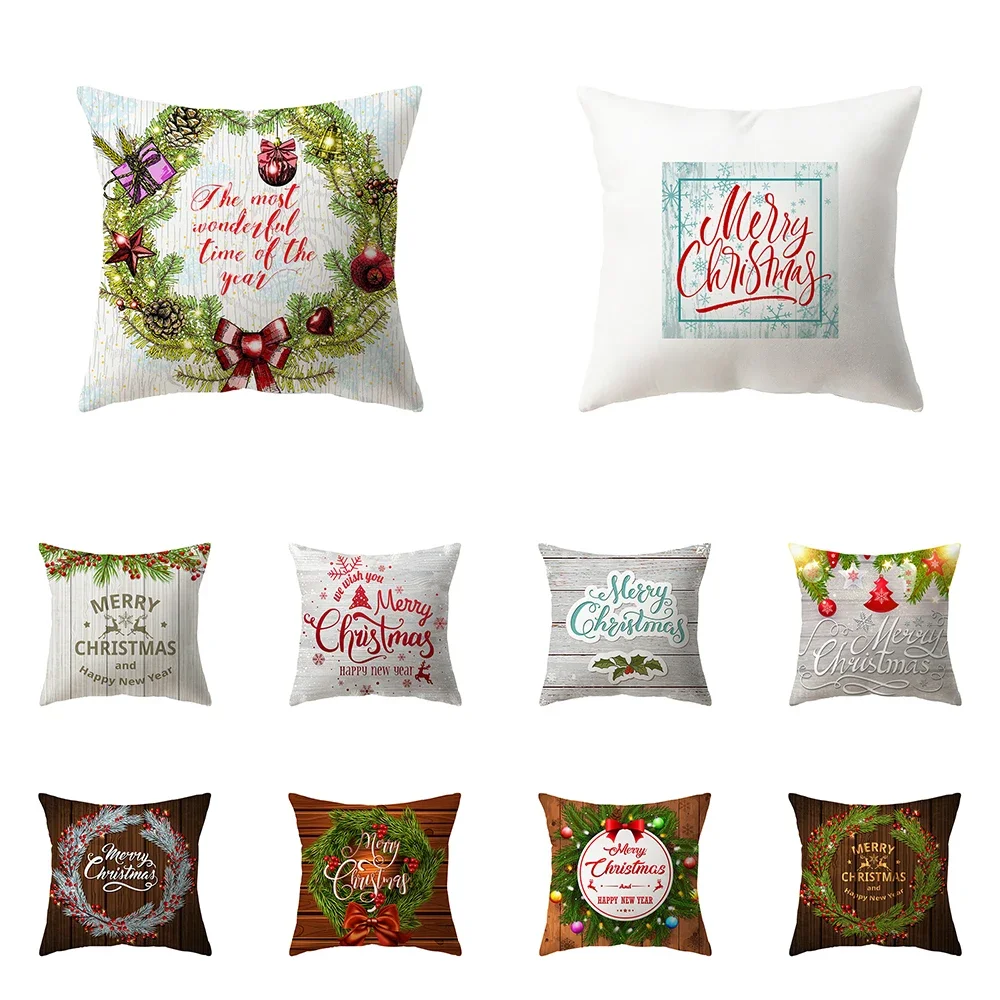 

Christmas Theme Decorative Printing Pattern Cushion Cover Home Living Room Sofa Pillow