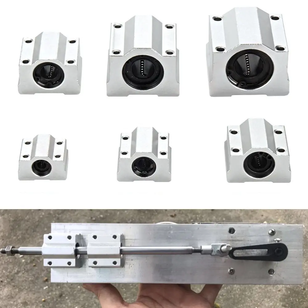 SCS8UU SCS10UU SCS12UU SCS16UU SCS20UU Linear Ball Bearing Slide Bushing Block Guild Rail Shaft for 3D Printer Shafts Rod Parts