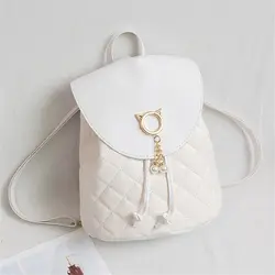 Fashion Women Mini Backpack PU Leather Cute Children Small Drawstring Backpacks Casual Student Bookbags