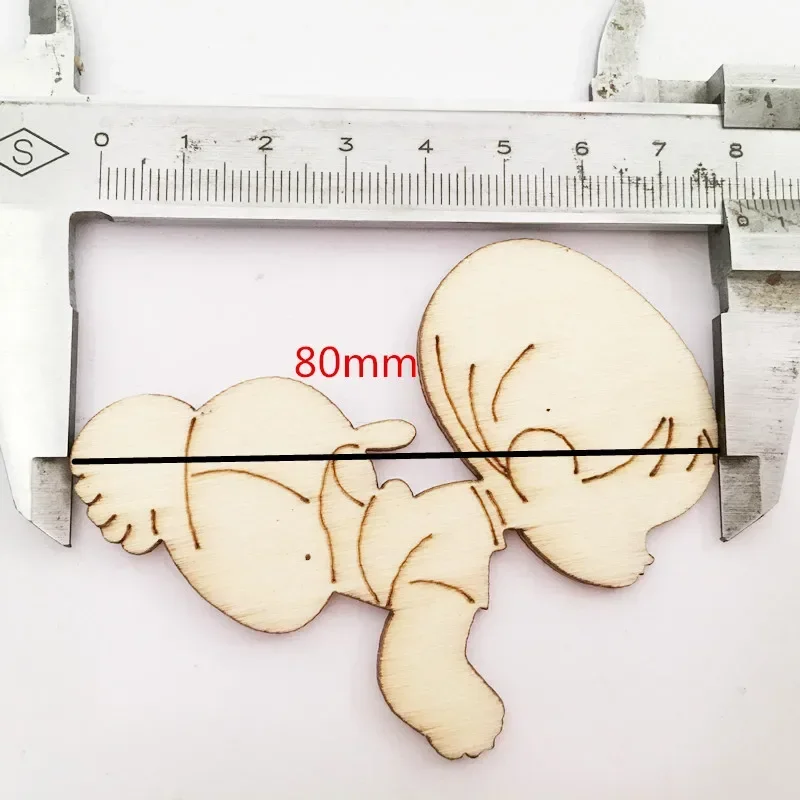 10 stücke Holz Formen Verzierungen Baby Kinder Zimmer Dekoration Hochzeit Handwerk Mini Laser Cut Rohlinge Scheiben