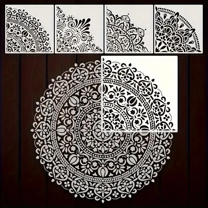 Large Mandala Stencils Reusable PET Painting Templates For Wall, Floor, Furniture, Fabric, Canvas, Wooden Decor Home Decor