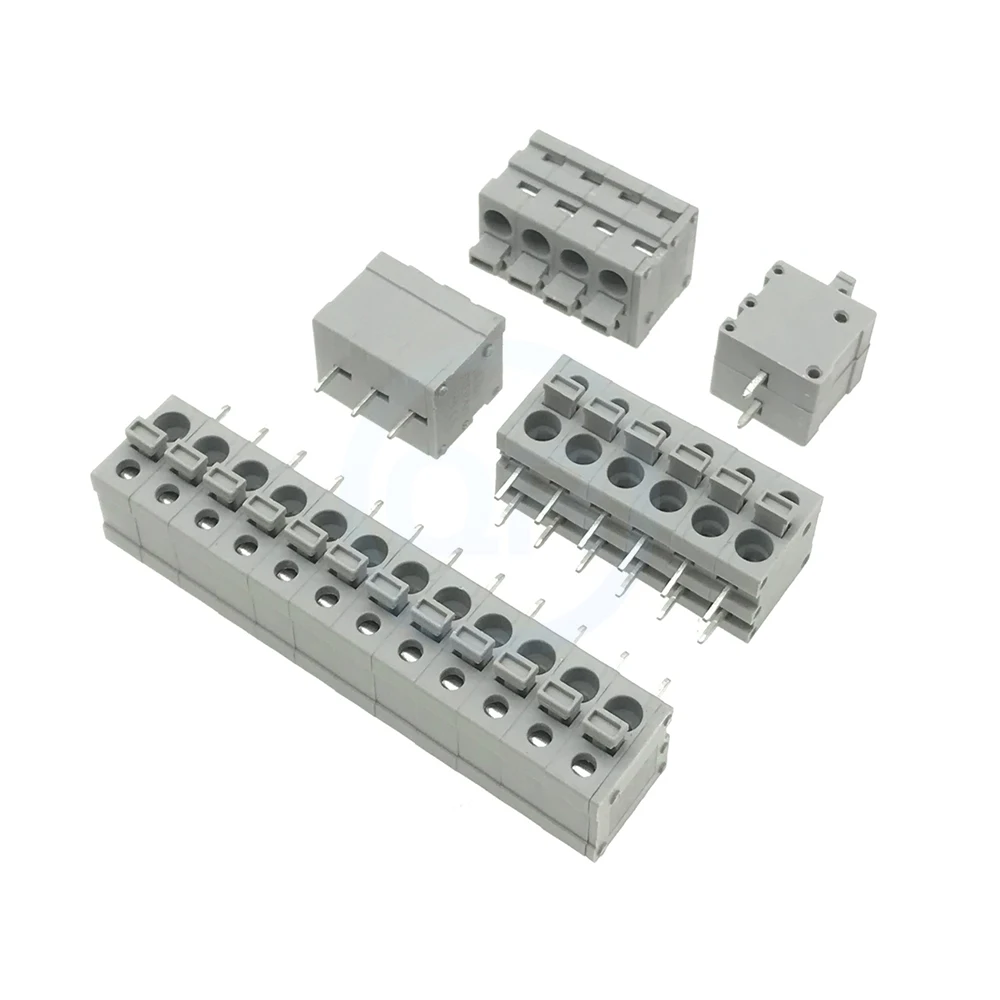 (10 pcs) KF211V KF211R 5.0mm Spring Loaded PCB Terminal Block Phoenix Terminal Block DG 211V 211R 5.0 Right Angle Straight 2~12P