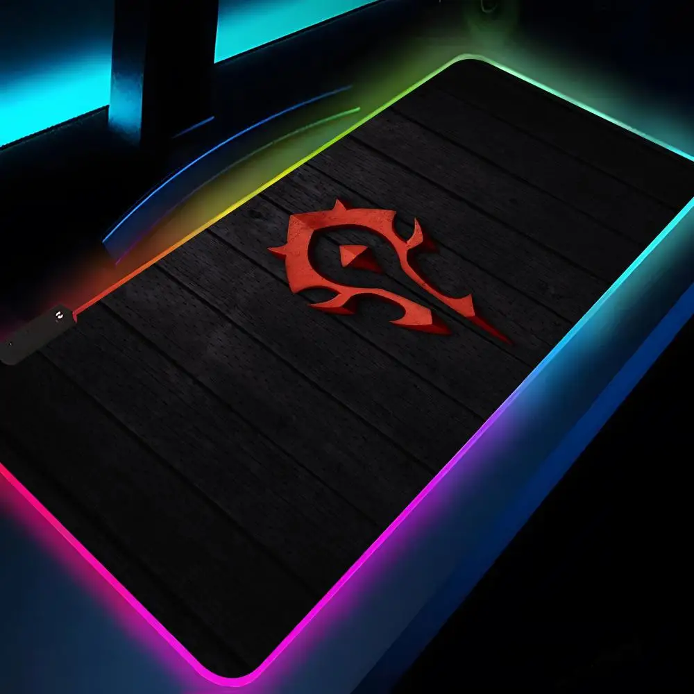 Alfombrilla de ratón W-World Of Warcraft Rgb Xxl, alfombrilla para ordenador portátil, alfombrilla para ratón para juegos, teclado retroiluminado, alfombrillas de mesa para chica, escritorio