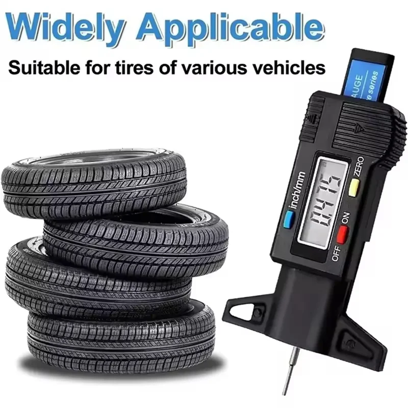

LCD Tire Tread Gauge 2Pcs For Car Tire 0-25Mm Measurement Tool Depth Gauge Tread Gauge Caliper Repair Detection