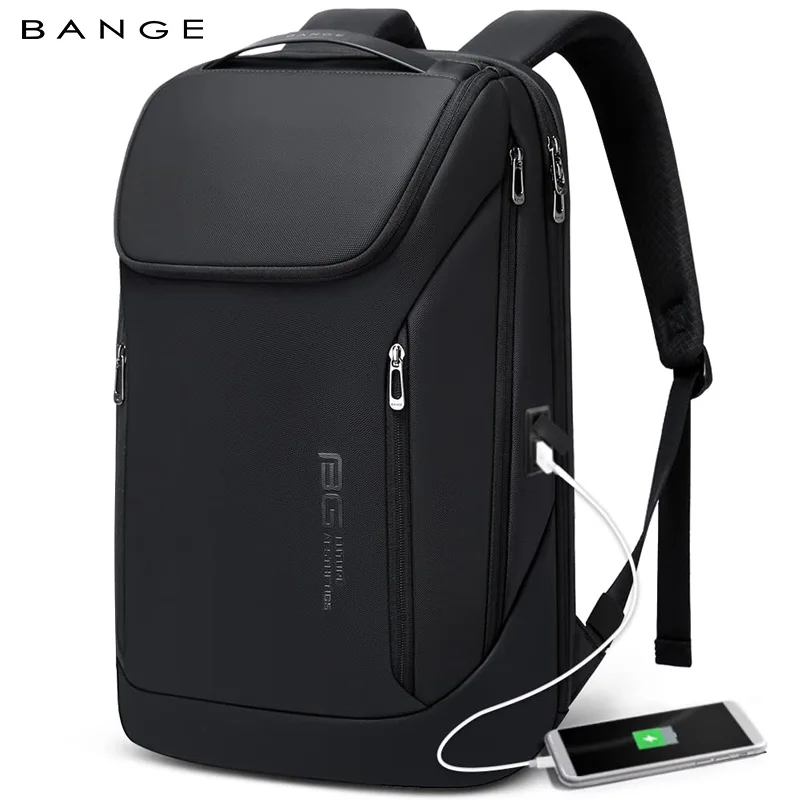 

BANGE Business Smart Backpack Waterproof Fit 15.6 Inch Laptop Backpack with USB Charging Port,Travel Durable Backpack for Men
