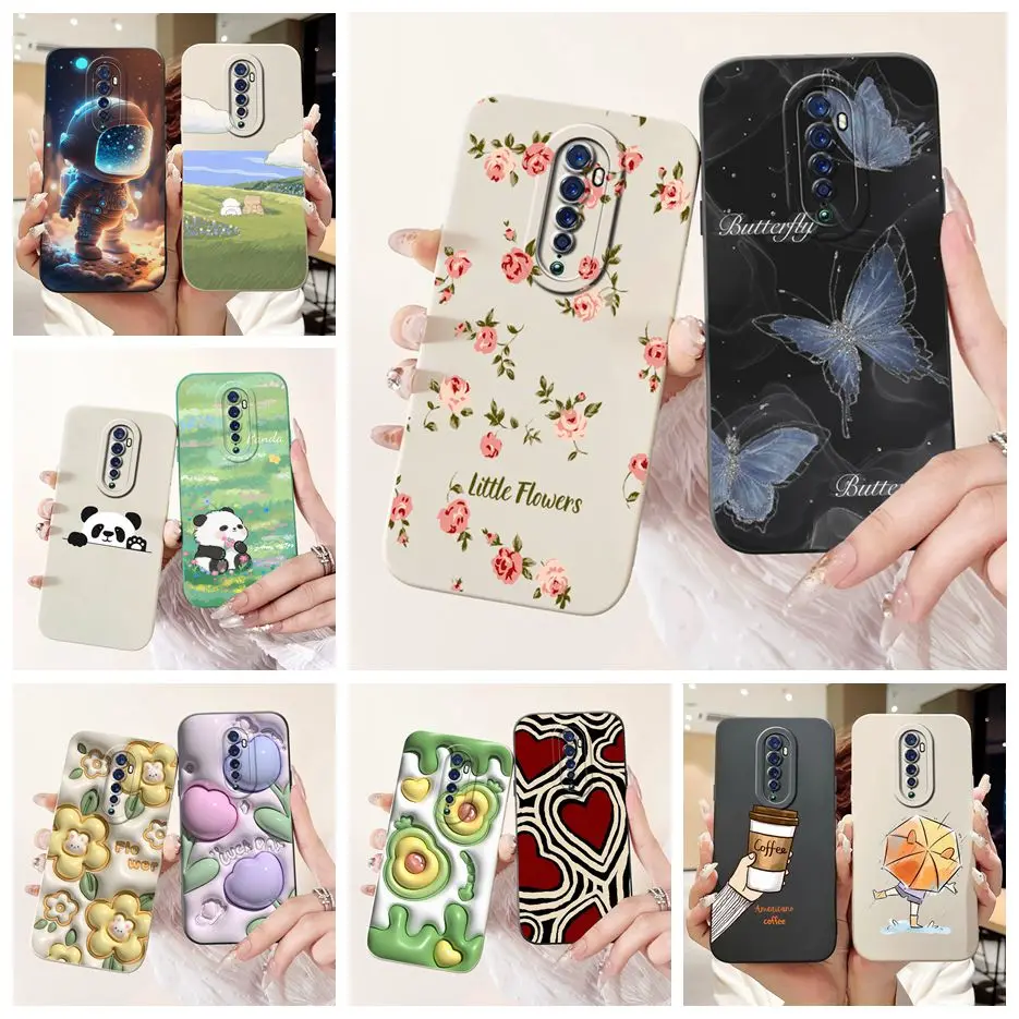 For Oppo Reno2 Case Reno 2F 2Z Luxury Candy Painted Cover Shockproof Phone Case For Oppo Reno 2 Reno2 F Reno2F Reno2Z Soft Shell