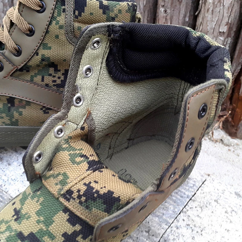 Anti-slip Camouflage Forest Shoes Men High-top Work Boots Wear-resistant Canvas Shoes Anti-slip Breathable Industrial boots