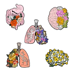Organ Brooch Interesting Lungs Brain Metal Badge Small Gift Wholesale Lapel Pins for Backpacks Backpack Accessories Cap Pin Bag