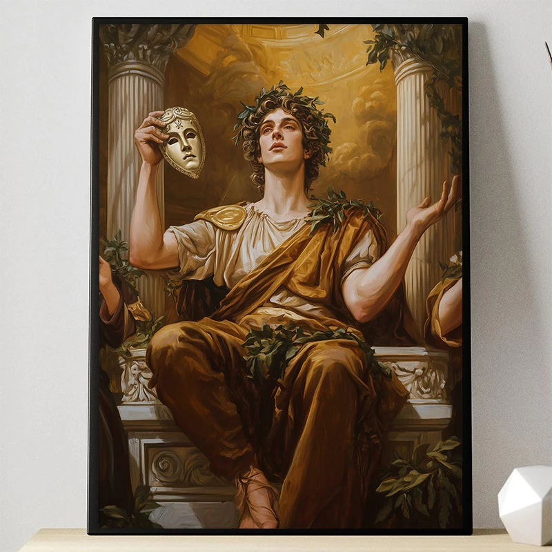 Ancient Greek Gods God of Wine Dionysus Posters Canvas Printing Vintage Festivity Theater Wall Art Picture for Room Home Decor