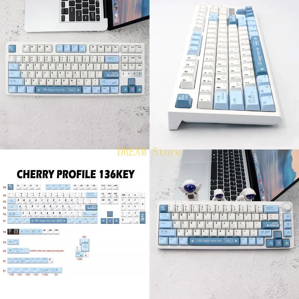 136 Keys/set Cherry Profile Programmer Keycap PBT Dye Sublimation for Key Caps 6.25U For Mechanical Keyboard DZ60 GK61 S Best