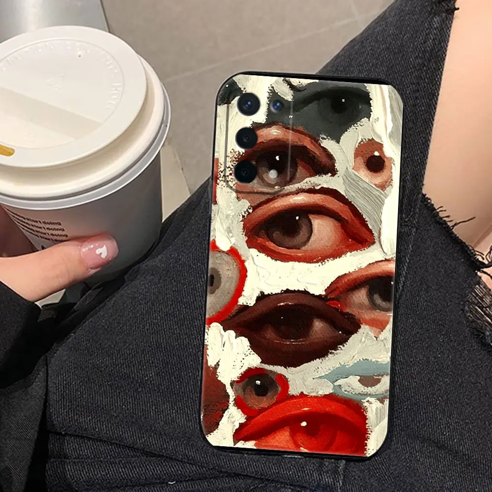 Spooky Funny Scary Red Eye Face Cover Phone Case For OPPO Realme 13 12 11 10 9 9i 8 8i 7 7i 6 5 3 Pro Plus TPU Case Funda Coque