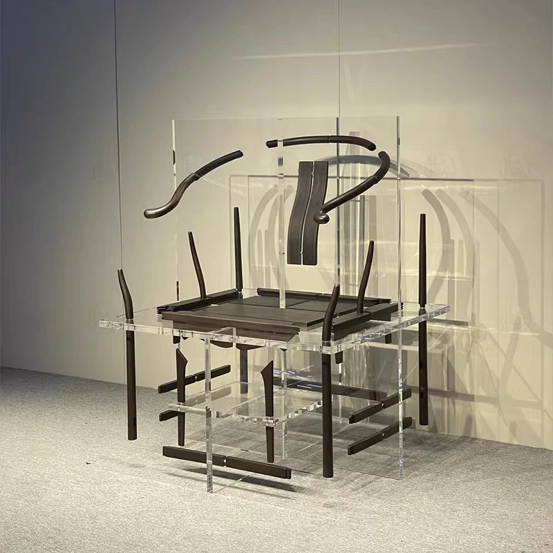 Transparent color Taishi chair, new Chinese acrylic furniture tea master chair