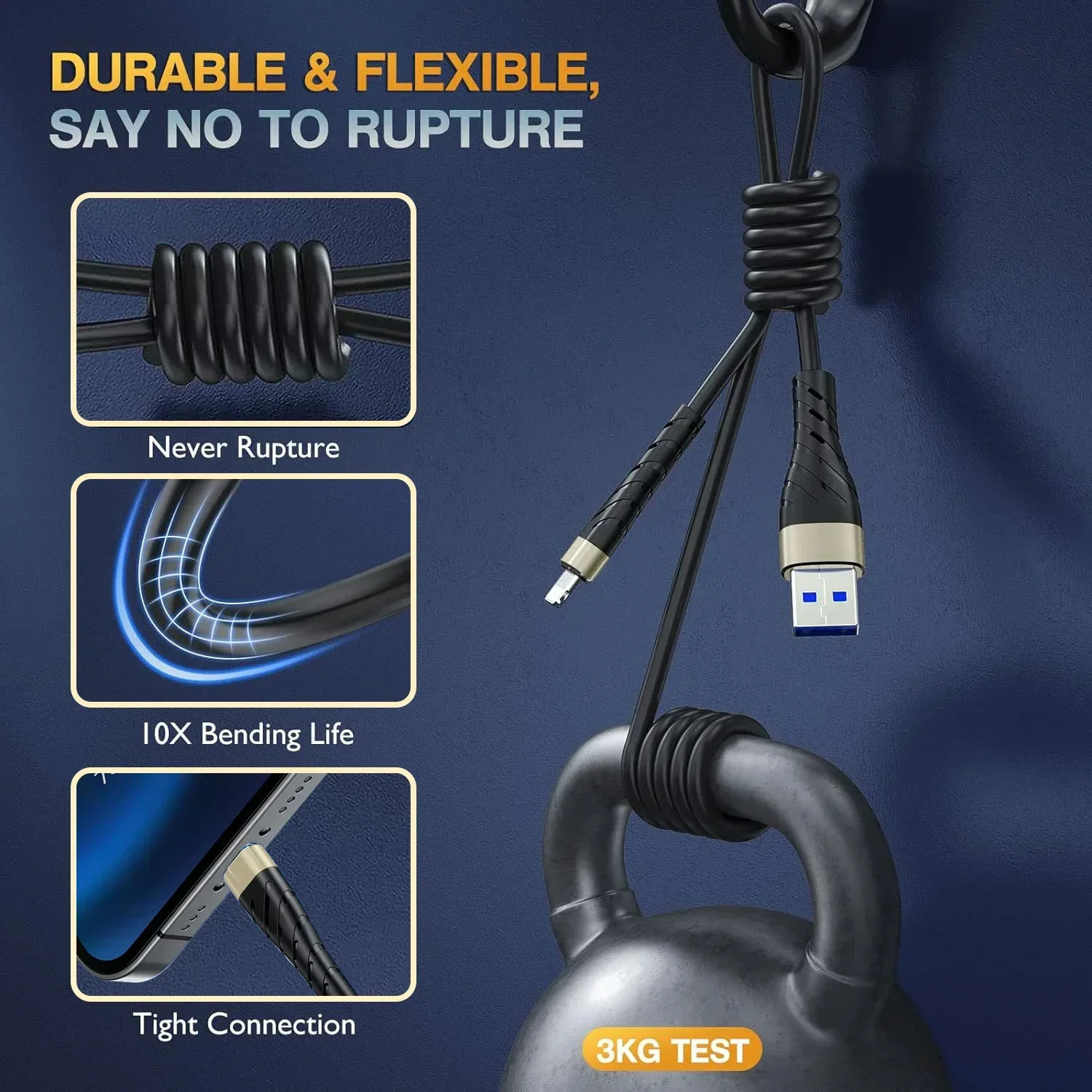 OIITH 2.4A شحن سريع كابل USB آيفون 14 11 12 13 برو X XS ماكس 6 7 8 زائد SE باد شاحن الهاتف الحبل سلك البيانات #5