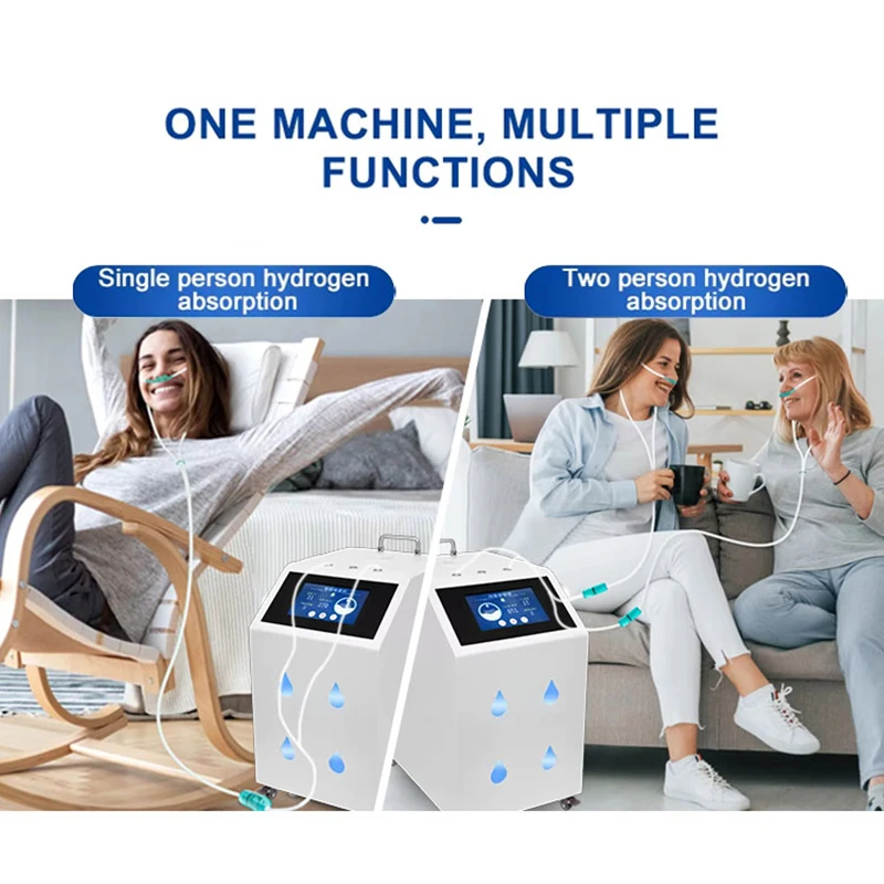 آلة استنشاق الهيدروجين بتقنية PEM علاج الهيدروجين الطبي مولد غاز البني 4200 مللي استنشاق الهيدروجين للتنفس