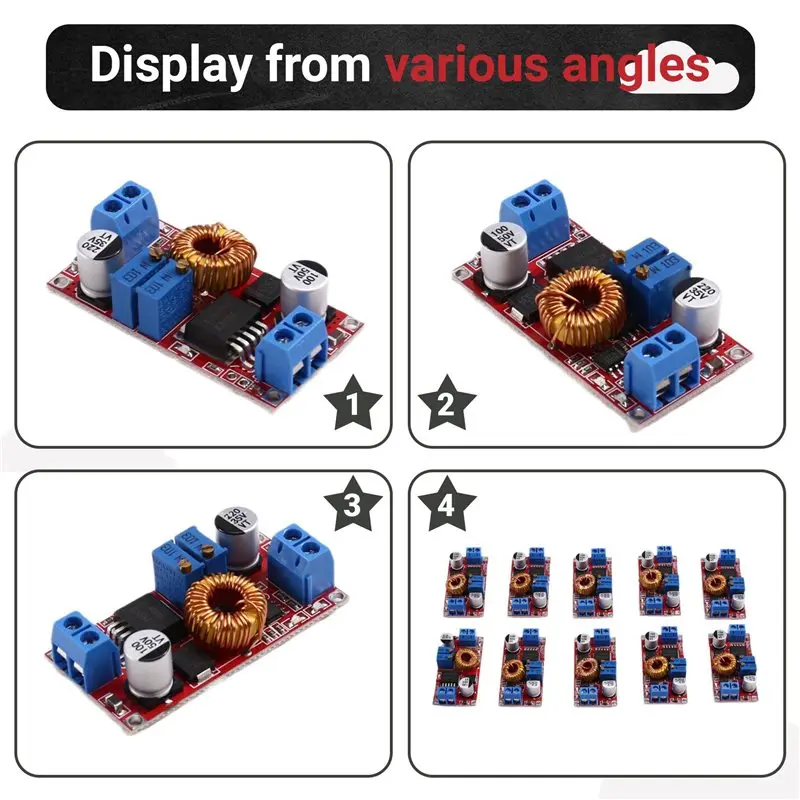 【A17Z】30Pcs 5A DC To DC Lithium Battery Step Down Charging Board Led Power Converter Lithium Charger Step Down Module XL4015