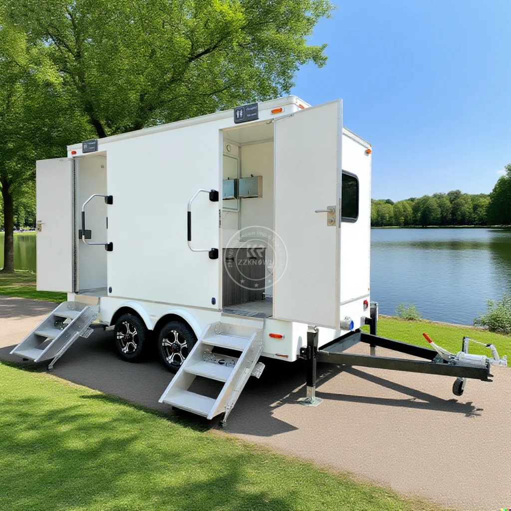 

Luxury Portable Toilet Trailer – Customizable and Sophisticated Outdoor Bathroom with Shower