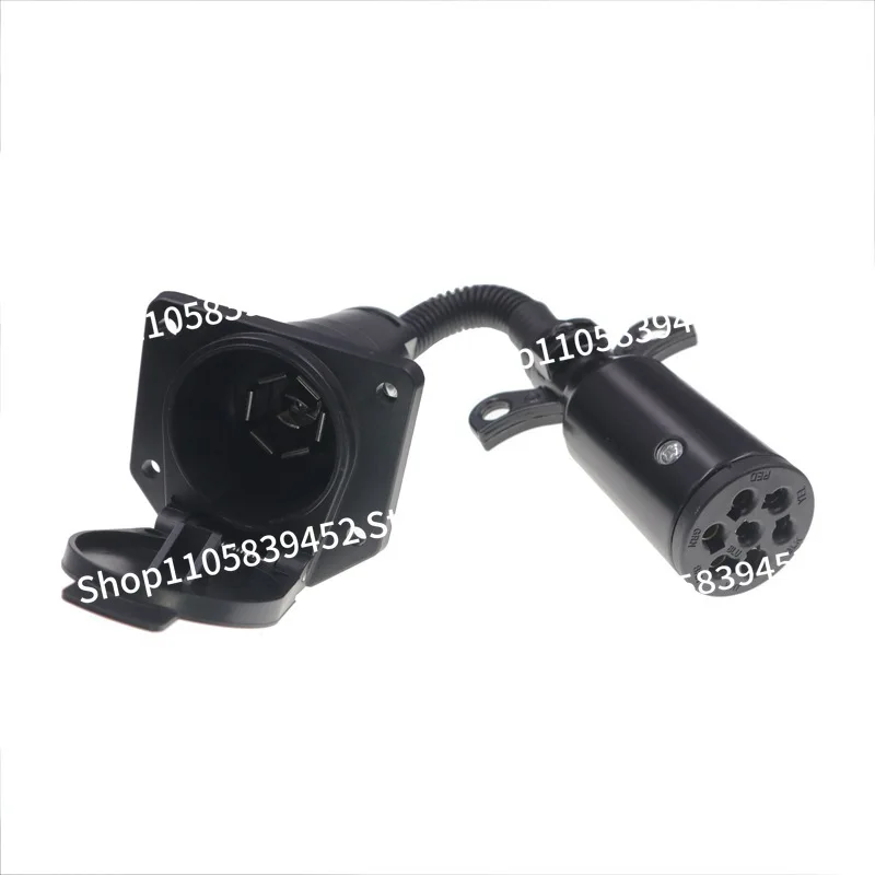 For Trailer Plug Adapter 7-pin Round Socket To 7-pin Blade UAG707 Trailer Adapter Car
