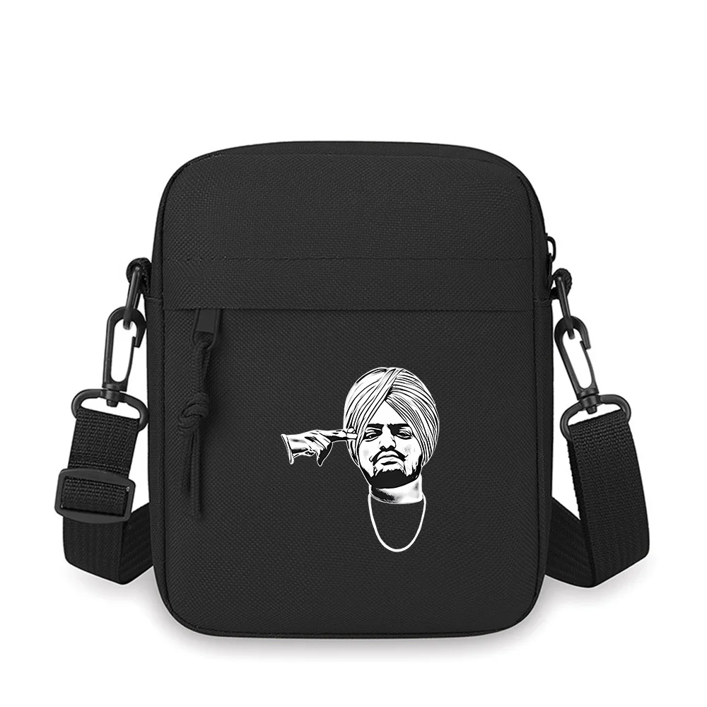 Man head hand gun gesture turban Men Crossbody Bag Single Shoulder Women Cartoon Anime Film Printing Design Unisex