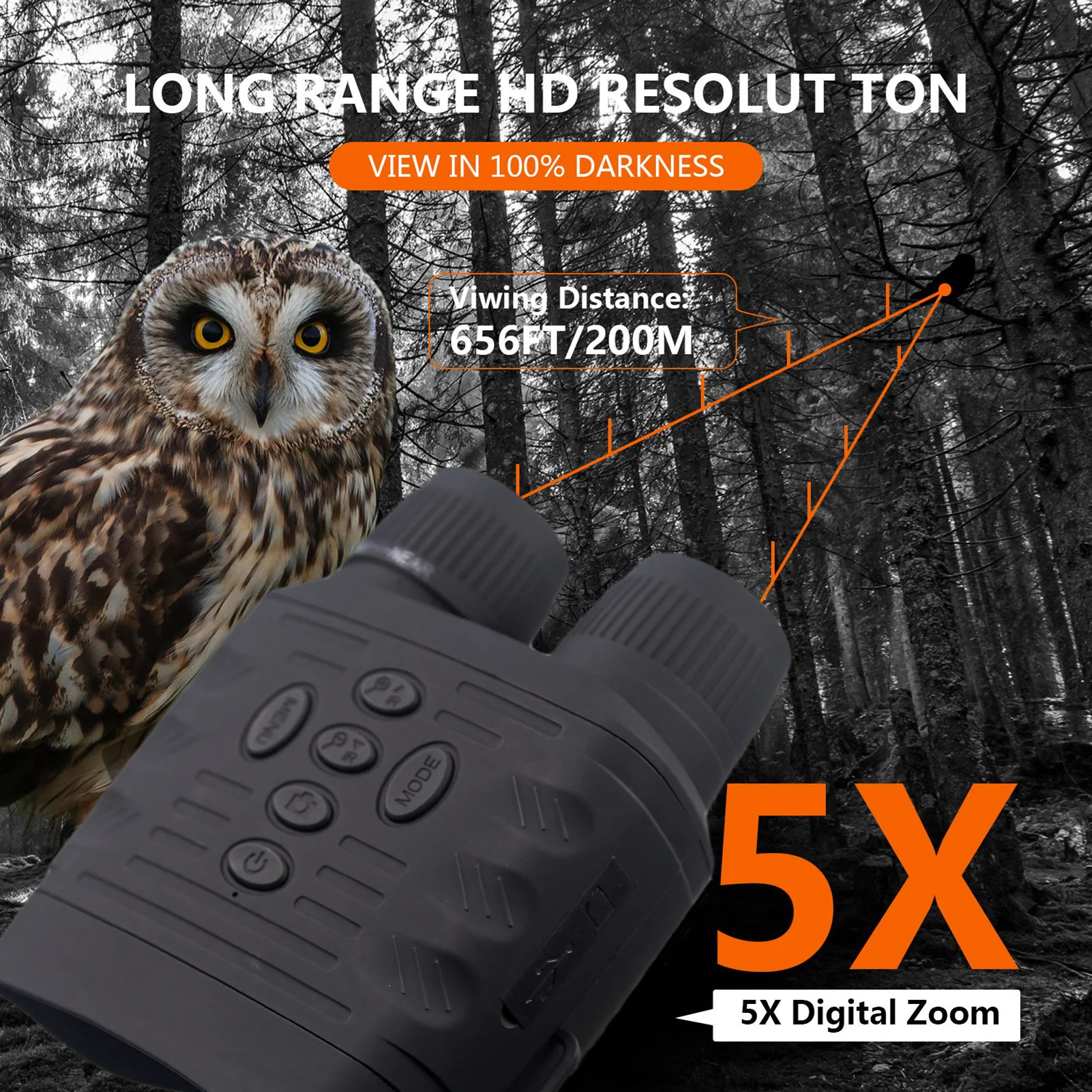 

Goggles Binoculars 4K Infrared 3 Inch Screen Binoculars with Rechargeable Battery with 7 Brightness Level 4K Binoculars Goggles