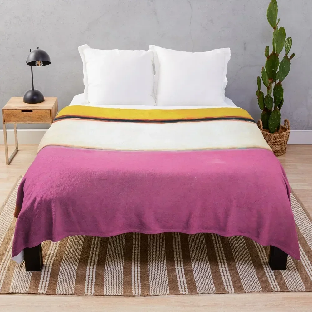 Mark Rothko | White Center (Yellow, Pink and Lavender on Rose) Throw Blanket sofa bed Soft Plush Plaid Blankets