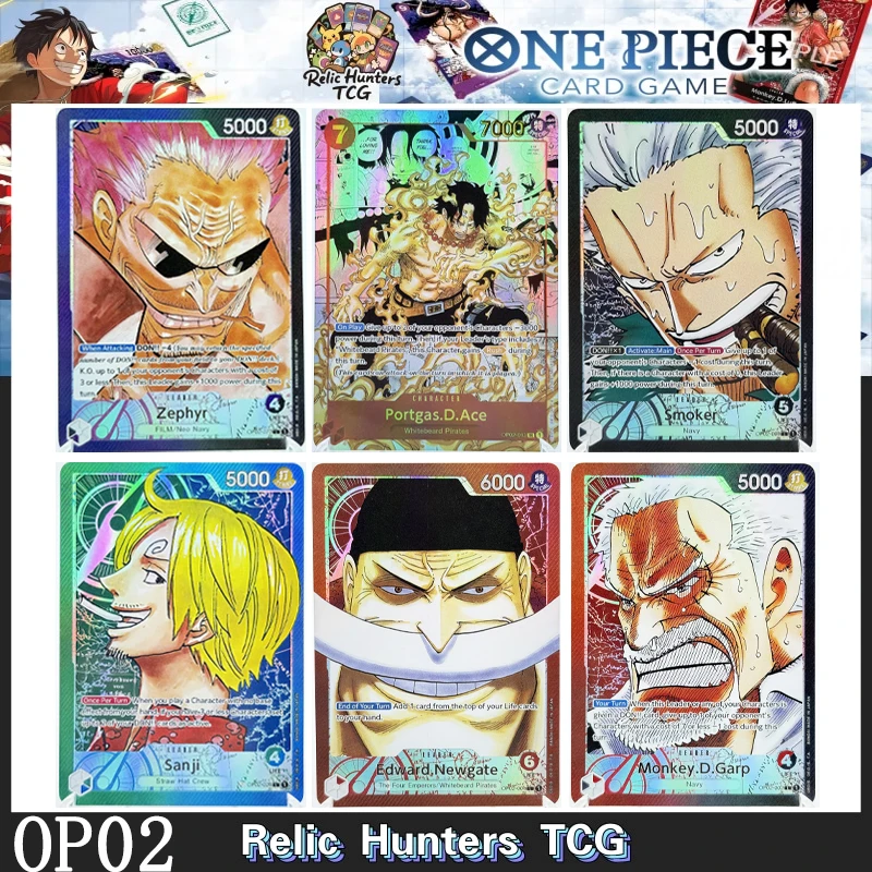 OP02 قطعة واحدة لعبة ببطاقات ورقية OTCG قبعة القش طاقم السلور البيضاء القراصنة تحسين البحرية باراماونت الحرب طبق الاصل بطاقات الوكيل
