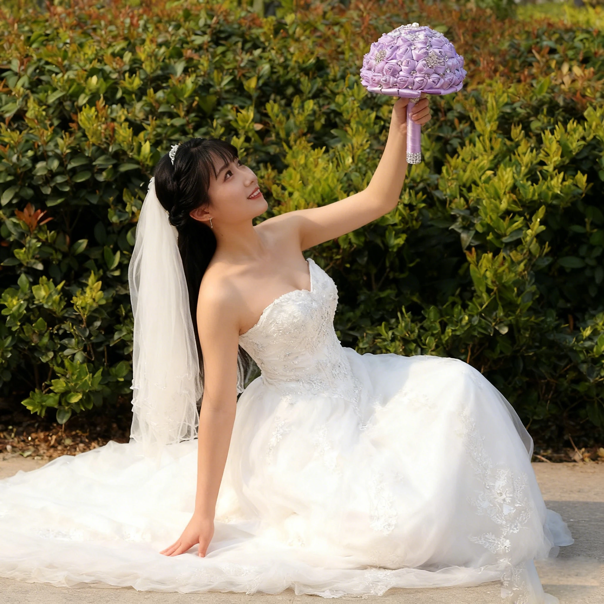 

Light Purple Bridal And Bridesmaid Bouquets Exquisite Rhinestones Silk Roses And Pearls Handmade Sisters Wedding Bouquets