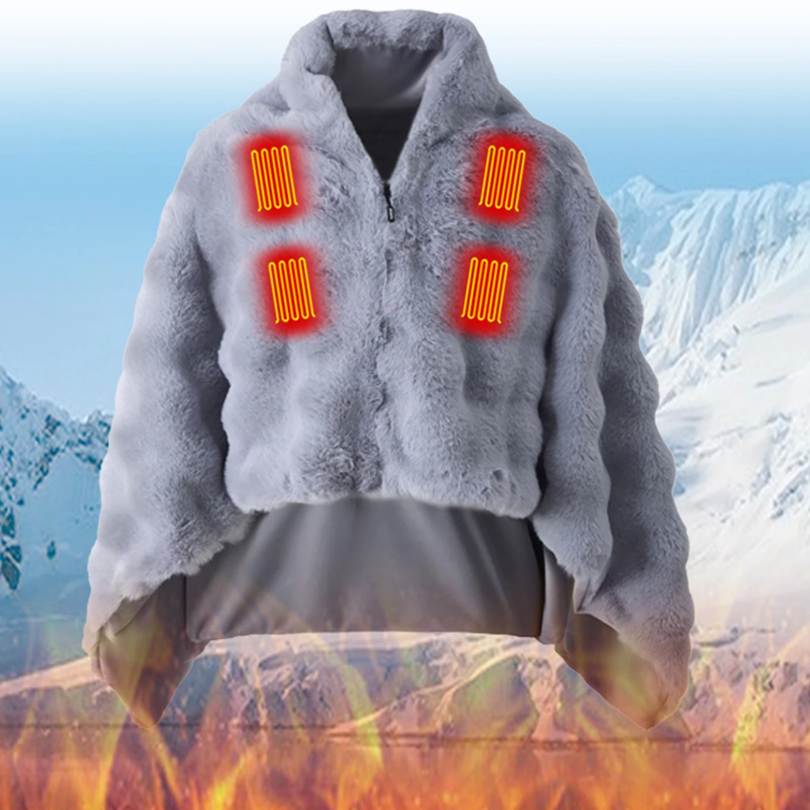 

Электрическая грелка-шаль с USB-питанием, мягкая, на молнии, с 3 режимами регулировки температуры, для работы, согревающий шарф