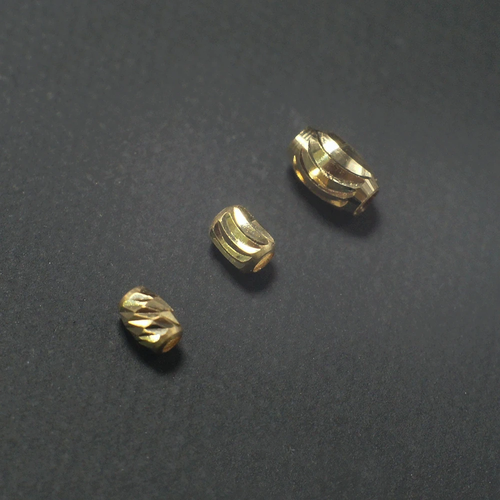 

Pure 18k Gold Olive Beads Au750 Gold Spacer Beads Fine Jewelry Components Necklace Bracelet Anklet Earrings DIY Accessories