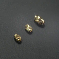 Pure 18k Gold Olive Beads Au750 Gold Spacer Beads Fine Jewelry Components Necklace Bracelet Anklet Earrings DIY Accessories