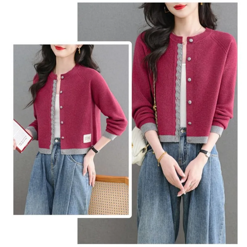 الخريف والشتاء سترة محبوكة زر بلون تنوعا النمط الأجنبي سترة سترة #4