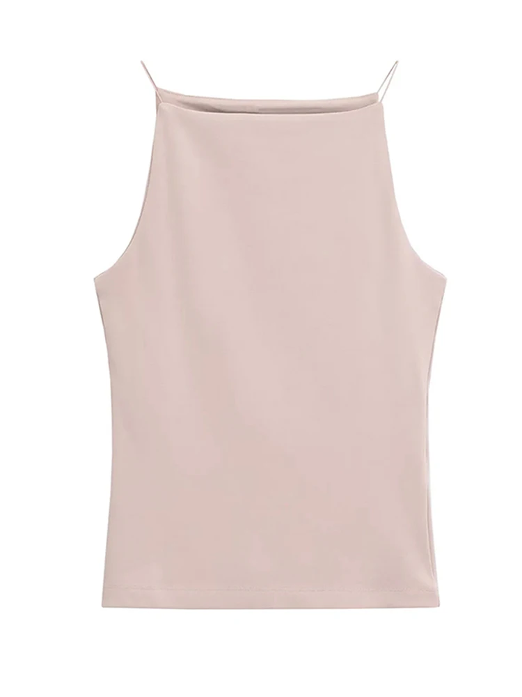

Women's Solid Color Halter Tank Top Sleeveless Vest Thin 2025 New Camisole Summer Casual Comfortable and versatile Fashion Wear