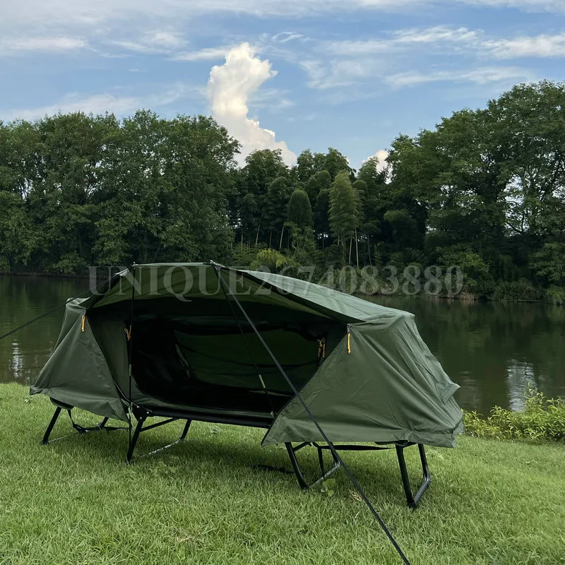 Foldable Portable Outdoor Camping Tent, Fishing Sleeping Tent, Waterproof, Cot with Bed, 1-2 Persons