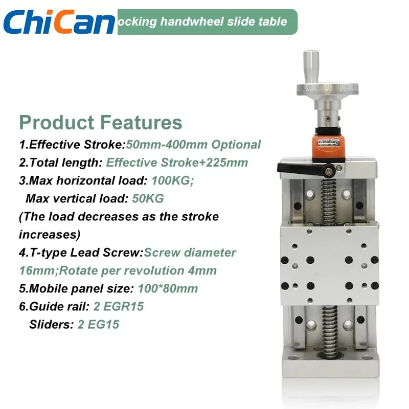 

【specialized】T-type Manual Sliding Table with Digital Display Self-locking Linear Rail Stage Z Axis Linear Actuator 100mm Wide