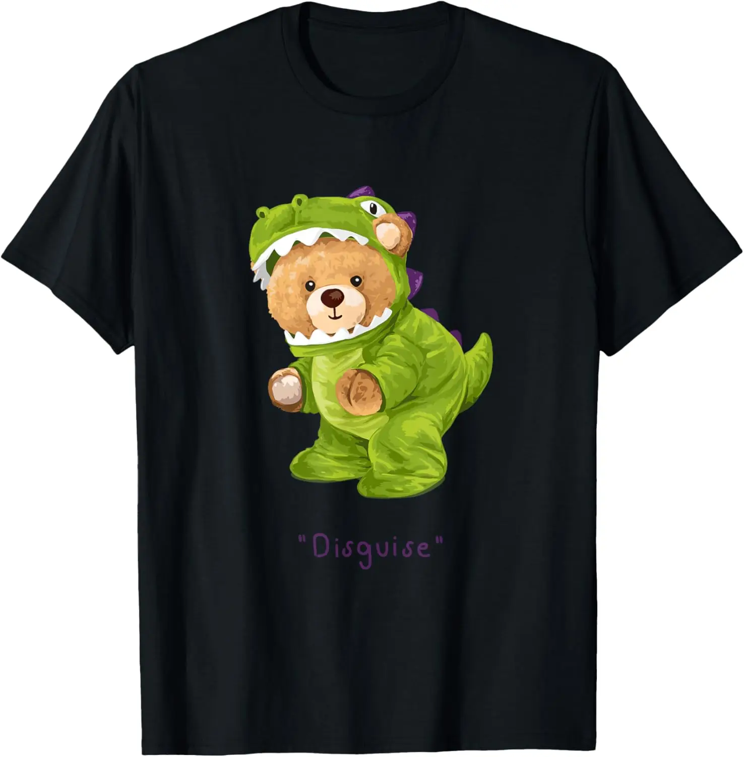 Funny Teddy Bear Disguise T-rex Illustration Graphic Designs T-Shirt