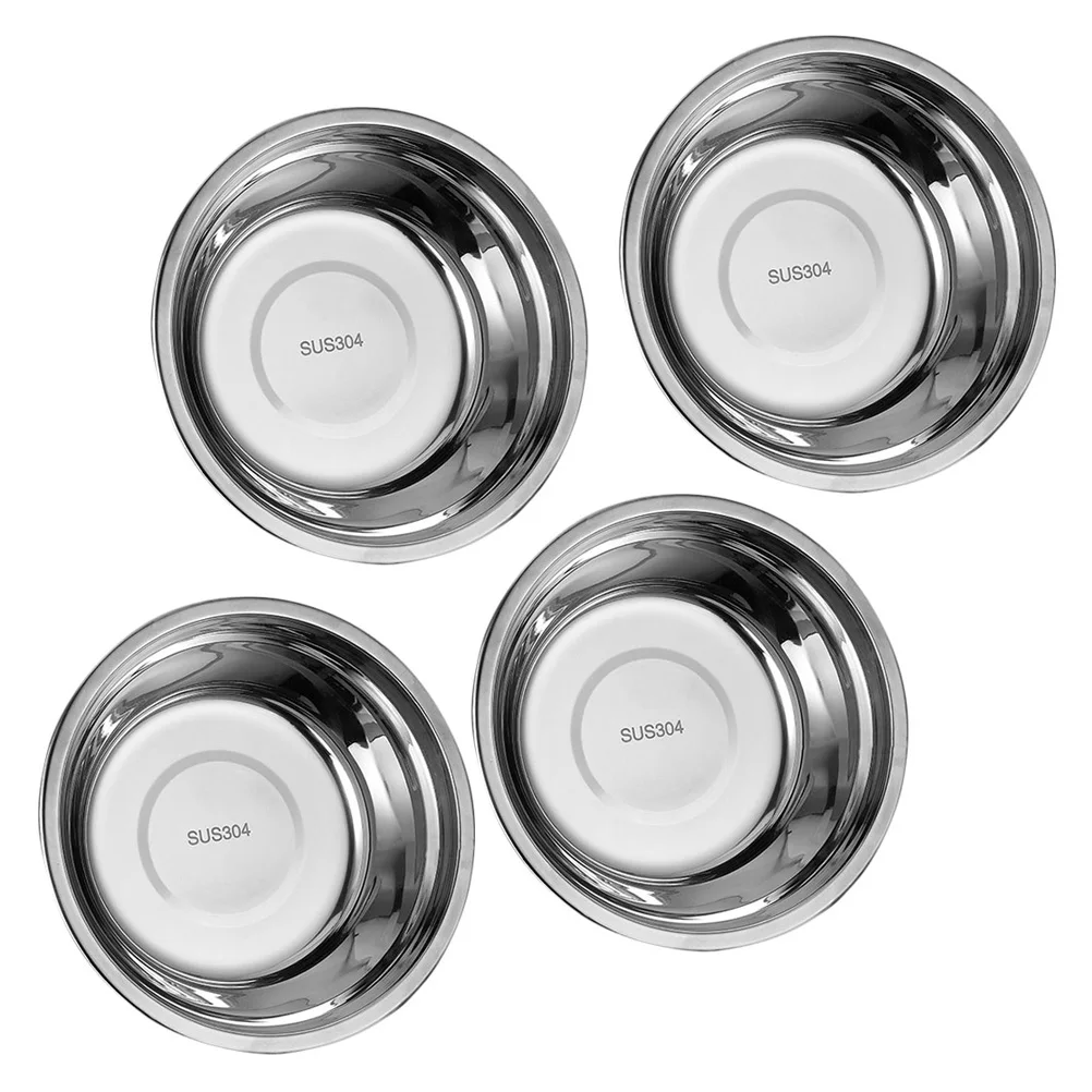 

4 Pcs Stainless Steel Soup Bowl 304 Material 06mm Thick 14cm Diameter Kitchen Vegetable Basin Fruit Pan Food Storage Container
