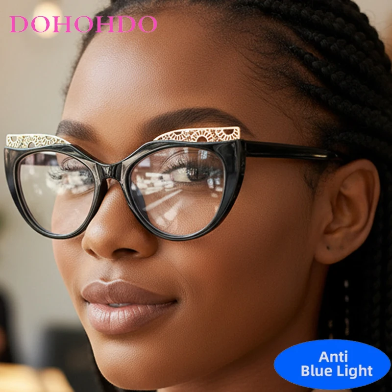 

New Vintage Cat Eye Blue Light Blocking Glasses Men Women Trendy Computer Play Games Optical Eye Protection Eyeglasses Lentes