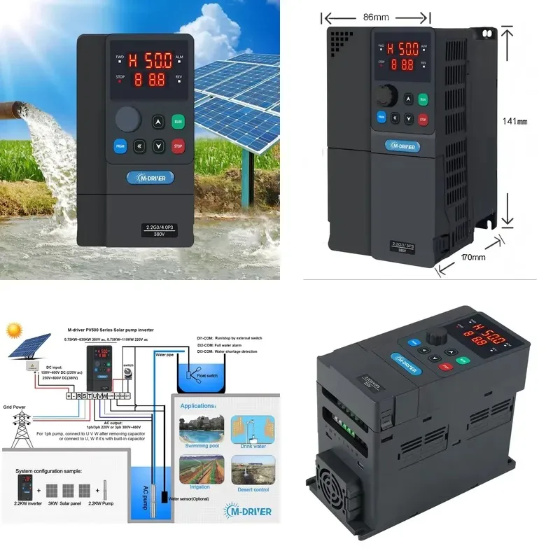 2.2KW Variable Frequency Drive 380V AC Drive for 3HP Motors Pumps Agriculture Electrical Equipment Supplies