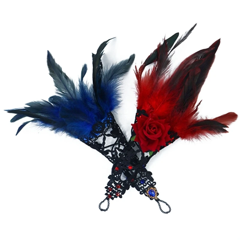 Halloween Witch Gloves Lace Rhinestones Mittens Women\'s Witch Elbow Long Gloves