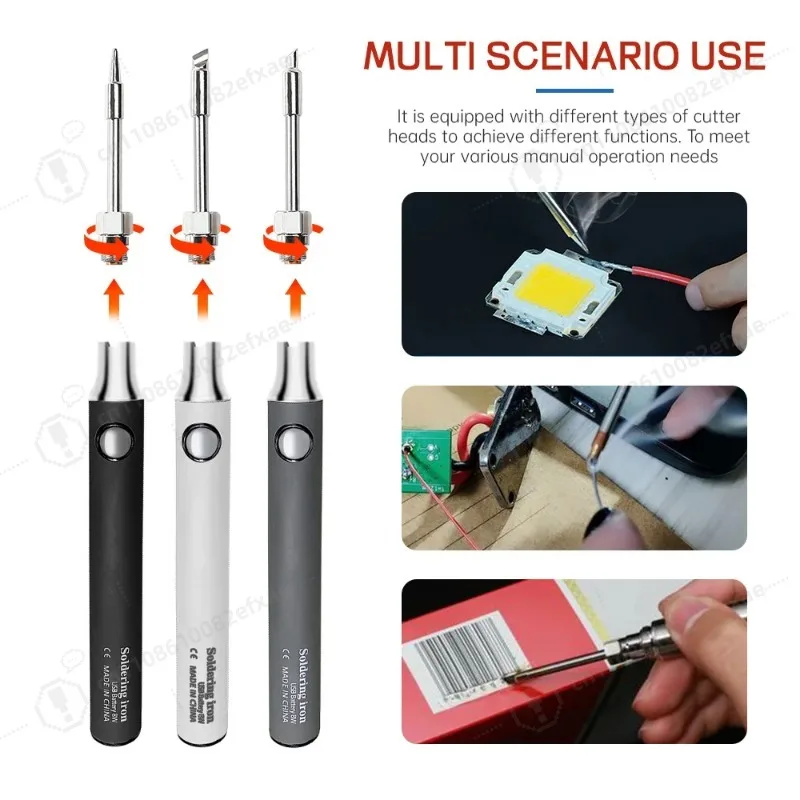5V USB Cordless Electric Soldering Iron Rechargeable Portable Welding Pen with Temperature Adjustment for DIY Electronics Repair