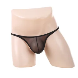 Underwear Men Mesh Sexy Mini Panties Man Briefs Ultra Thin Lingerie Sheer Soft Transparent Underpants Bikini hombre cueca