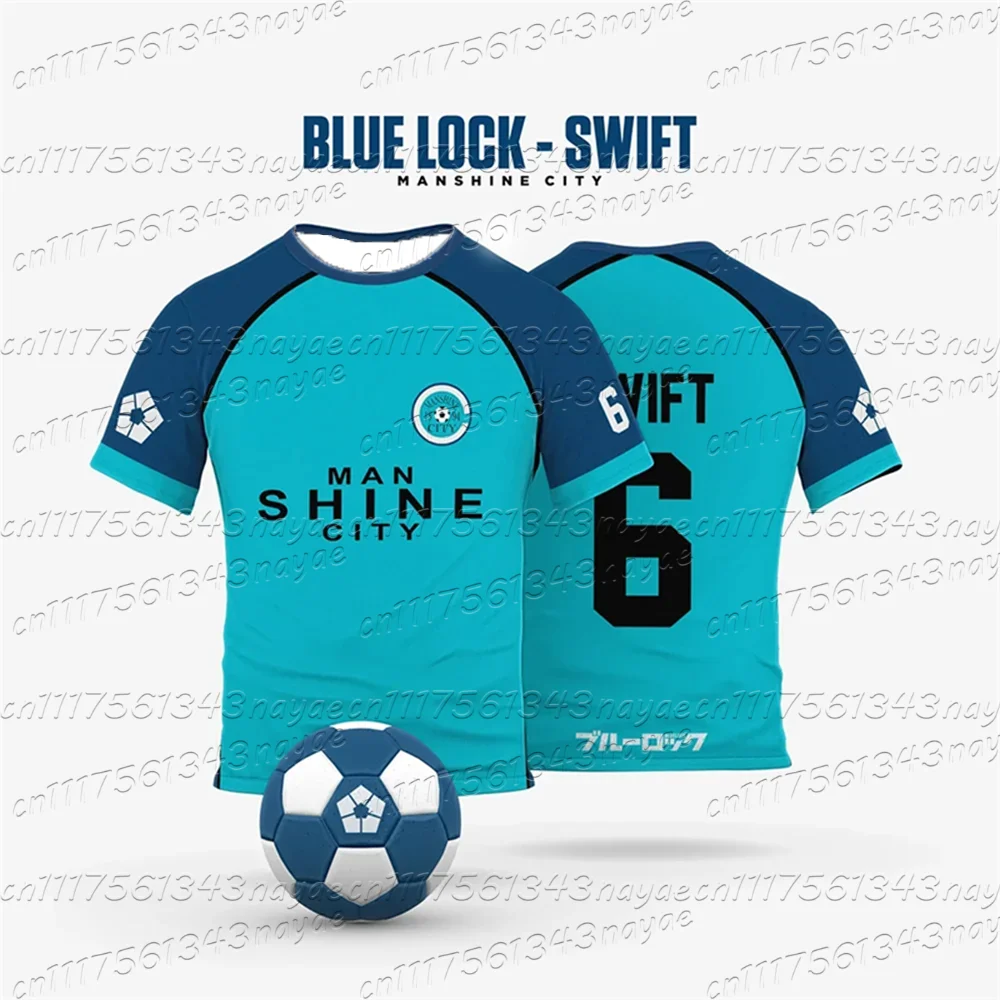 Blue Lock, Manshine City, Anime-Cosplay, Herren- und Damen-Sommer-T-Shirt mit kurzen Ärmeln, 2026, Sport-T-Shirt für Kinder. – Detail 7