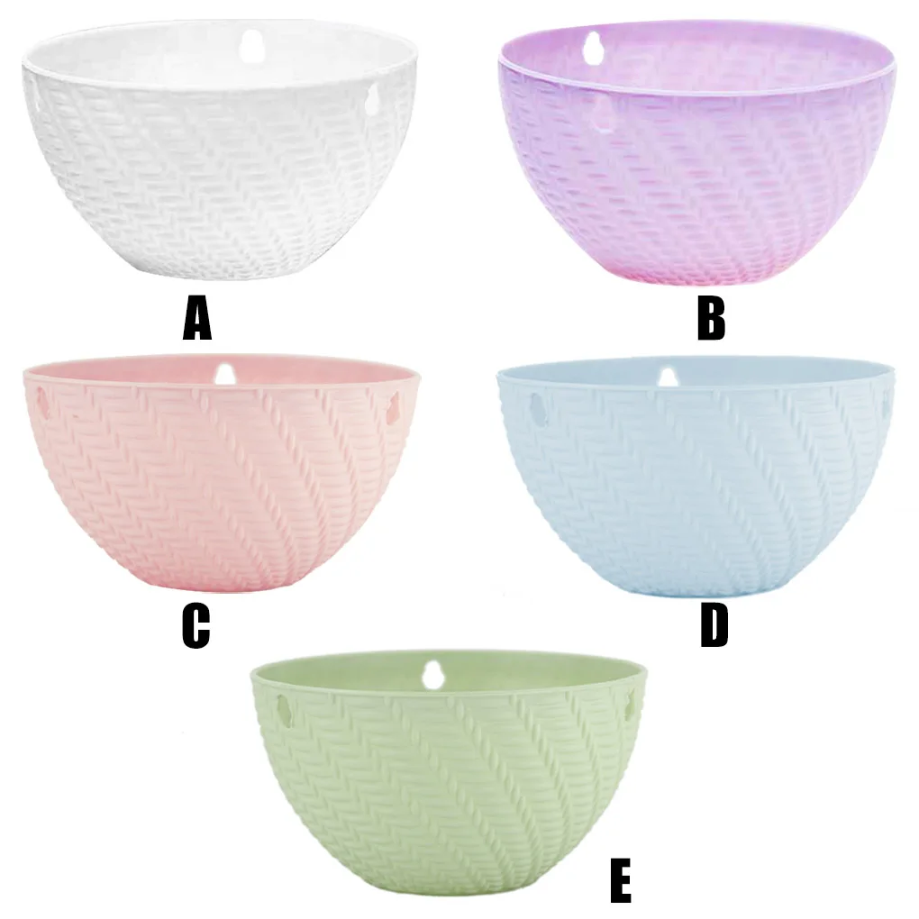 ตะกร้าแขวนกระถางต้นไม้กลางแจ้งขนาดเล็กสีม่วงอ่อน