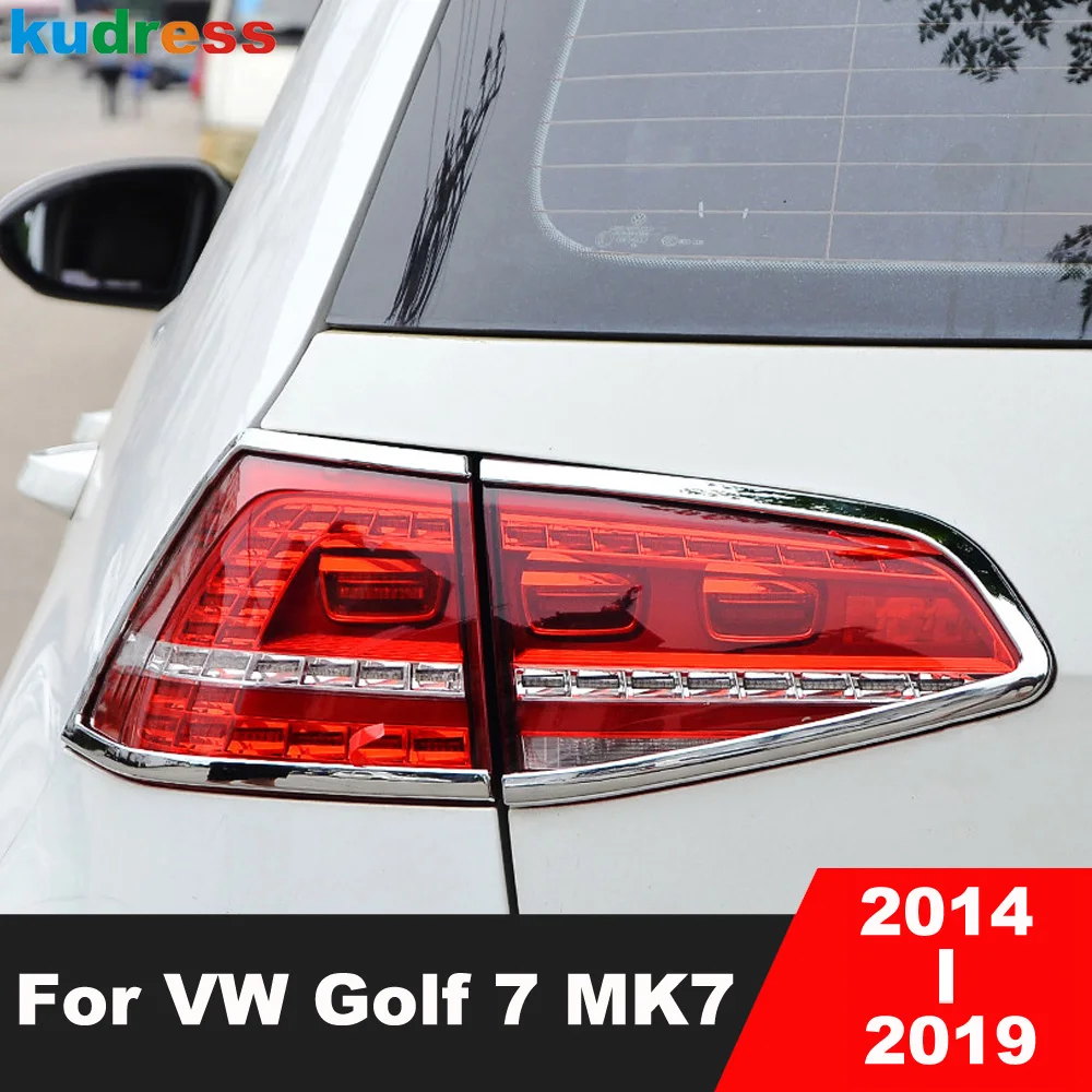 For Volkswagen VW Golf 7 MK7 2014 2015 2016 2017 2018 2019 Chrome Rear Tail Light Lamp Cover Trim Car Taillight Molding Strips