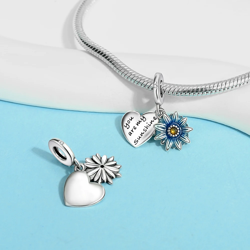 Text Series 925 Sterling Silver I Love You Mommy Pacifier Heart-Shaped Nameplate Charm Fit DIY Bracelet Necklace Exquisite Gift