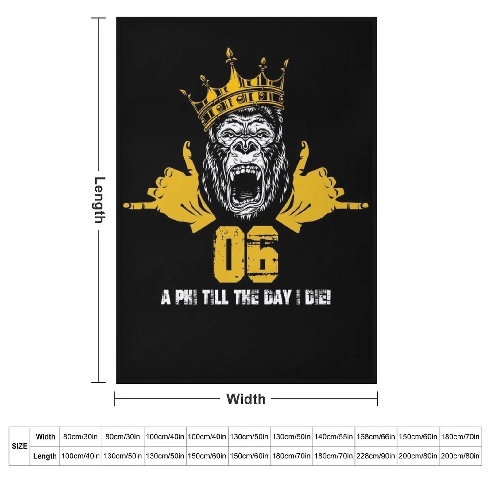Mens Alpha 1906 Gorilla Hand Sign Phi Alpha Crown Throw Blanket Hair Kid'S Beautifuls Plaid Winter beds Blankets