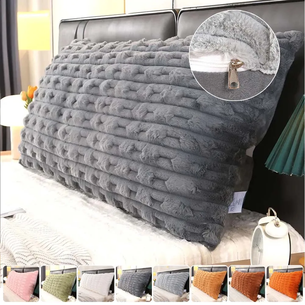 

Ins Style Plush Bed Headrest Pillow Triangular Reading Back Cushion Detachable Soft Fluffy Pillows for Bedroom Tatami Bay Window