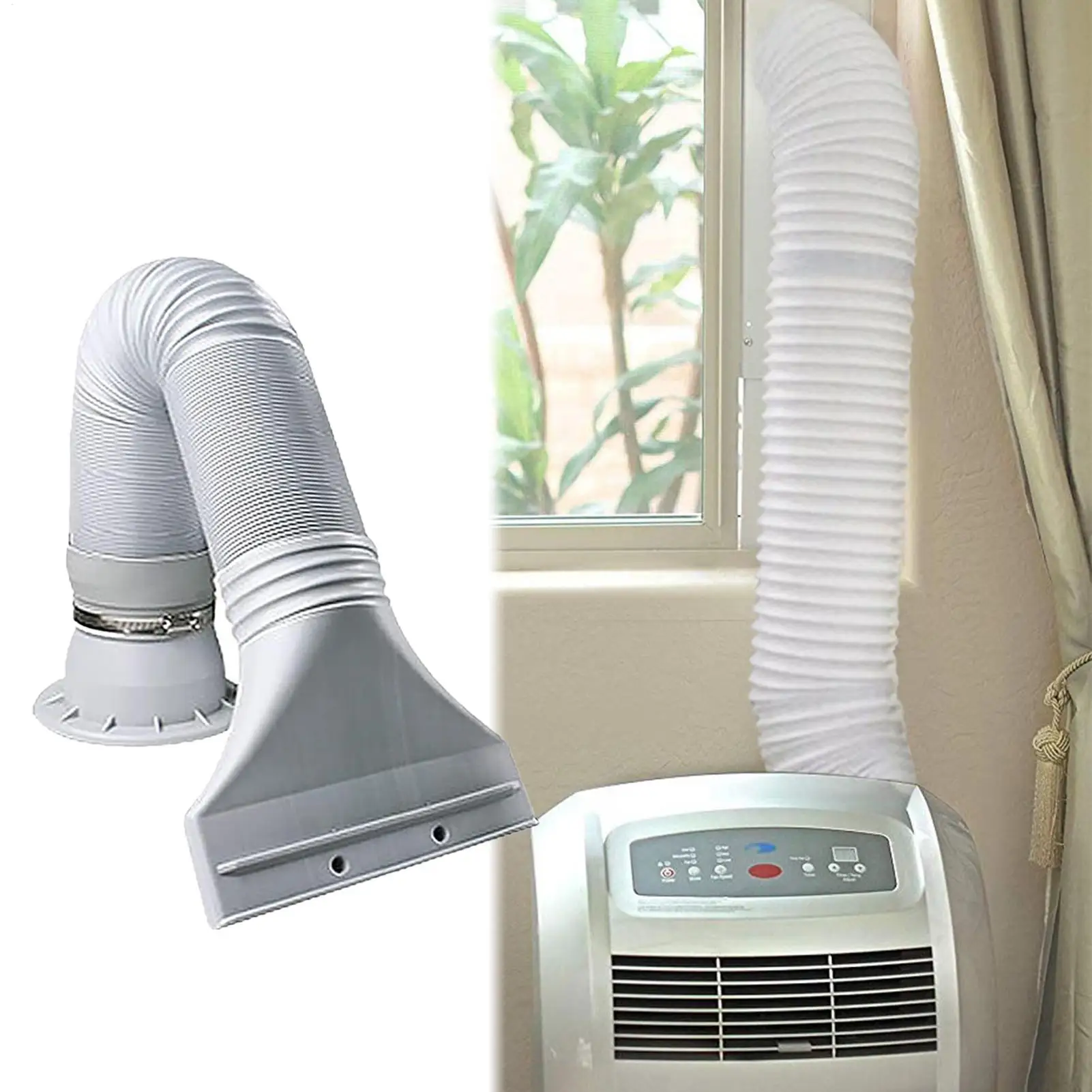 Portable AC Window Hose Kit Portable AC Unit Ducting Exhaust Kit Extension Ventilation Replacement Adapter For Bedroom Study