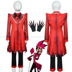Hazbin Cosplay Hotel Uniform Alastor Cosplay Costume Kids Halloween Carnival Christmas Costumes Children Red Suit Anime Cosplay